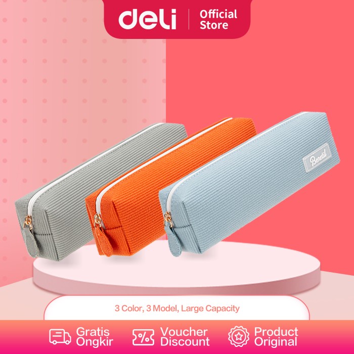 

[New] Deli Pencil Pouch/Tempat Pensil Penyimpanan Besar design simple 670XX - TYPE 1
