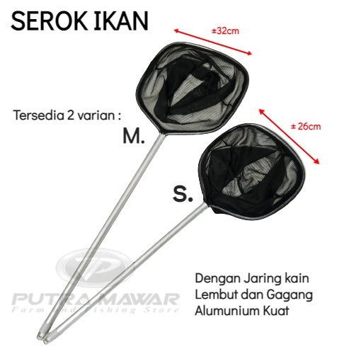 Jaring Seser Gagang Full Alumunium / Serokan Ikan Kain Strimin Halus Lembut Super Kuat Dan Panjang B