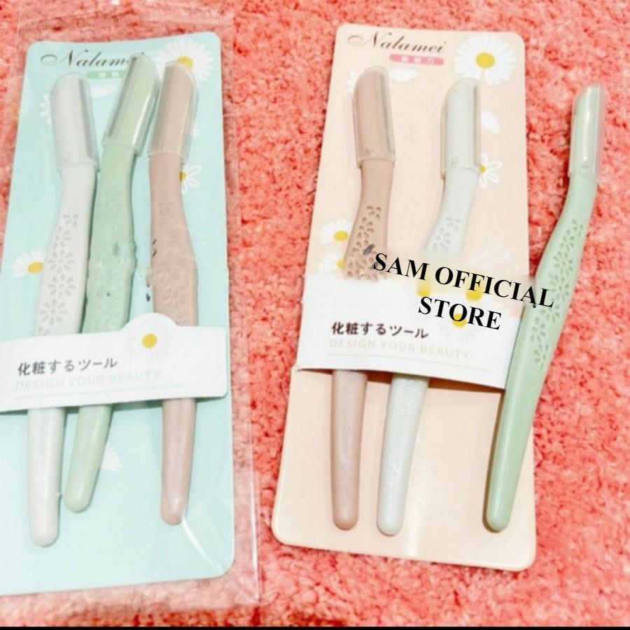 ⭐️𝗦𝗔𝗠⭐️Pisau Alis Isi 3 Nalamei / Pisau Cukur Alis Isi 3