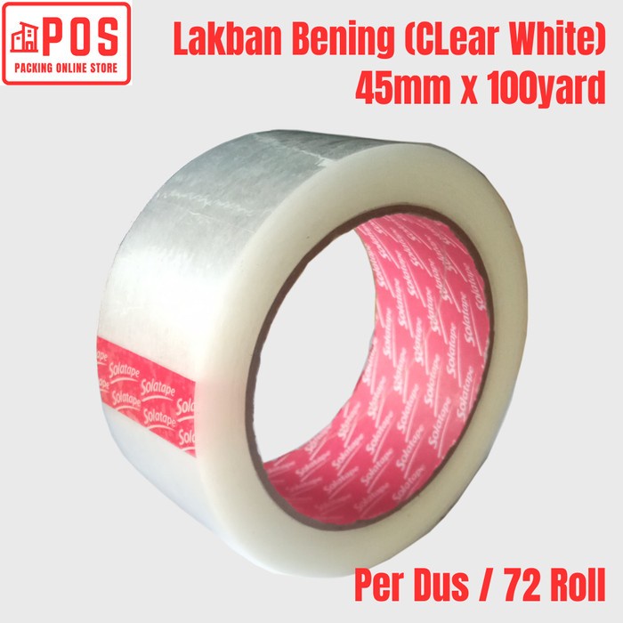 

1 Dus Lakban | Lakban Bening 2inch 45mmx100yard Clear White | Solatape
