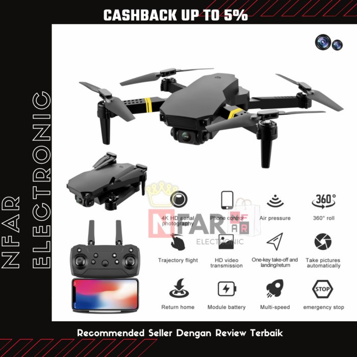 Drone Camera HD E58 Drone Quadcopter Auto Fokus Drone With Remote