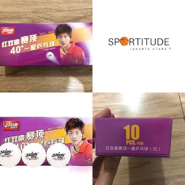 Bola Tenis Meja Bola Pingpong DHS 40+ 1Star isi 10