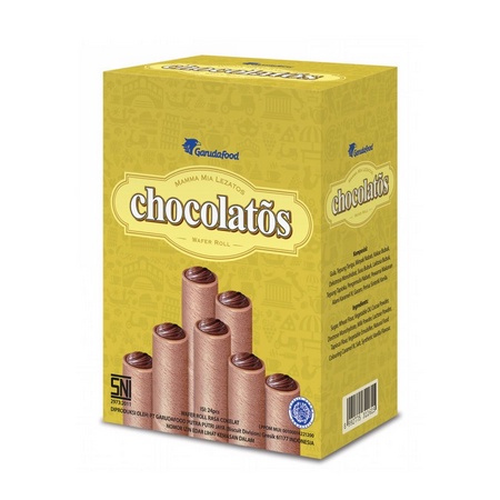 

[AKJ] [BOX] Chocholatos Wafer Roll Pack isi 24 pcs / Wafer Coklat Chocolatos