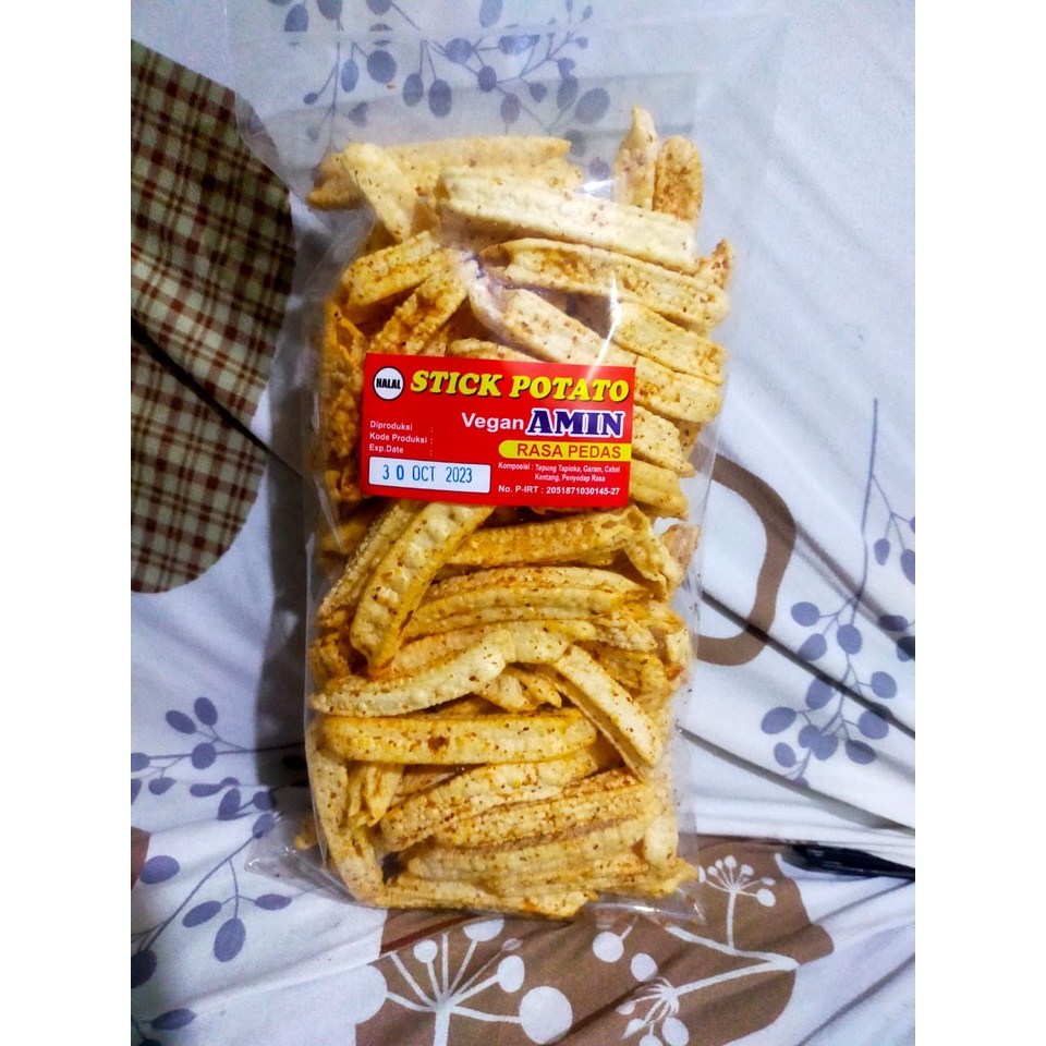 

kentang-Stick Potato Amin Vegan Vegetarian Rasa Pedas