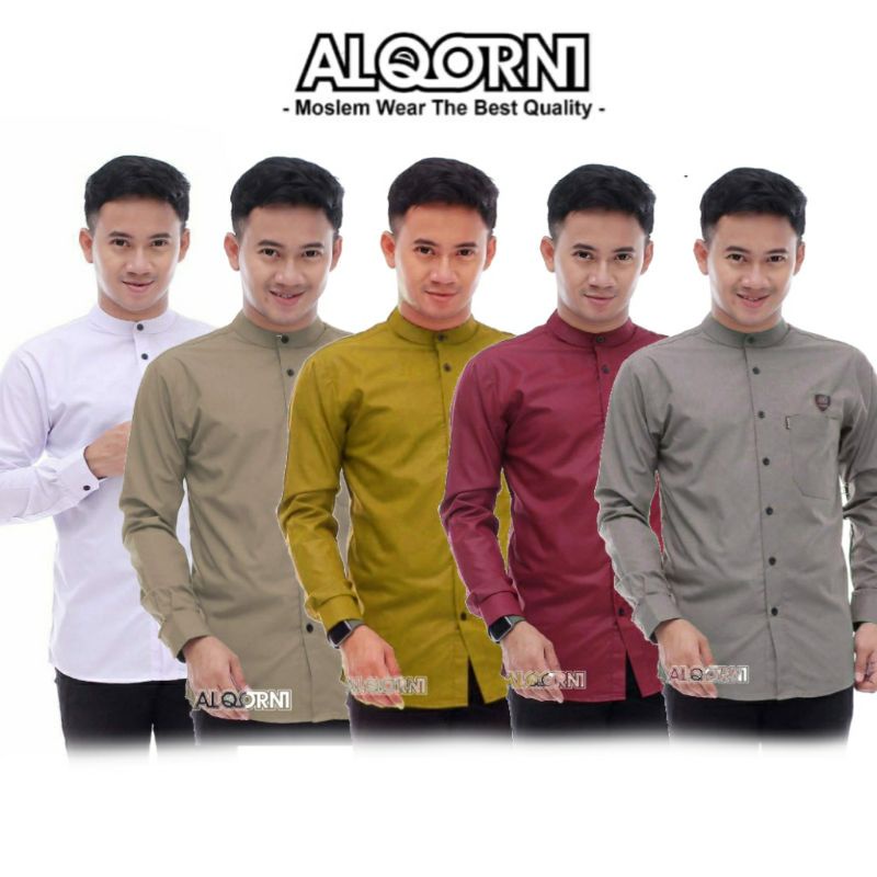 BISA COD | Baju Koko Al Qorni  Hadroh Azzahir Kemeja Muslim Pria Model Terbaru Busana Muslim Anak La
