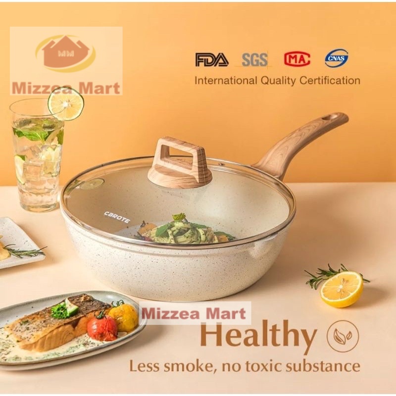 MizzeaMart Carote Ice Cream Deep Fry Pan 24 cm / 28 cm Panci Anti Lengket Teflon