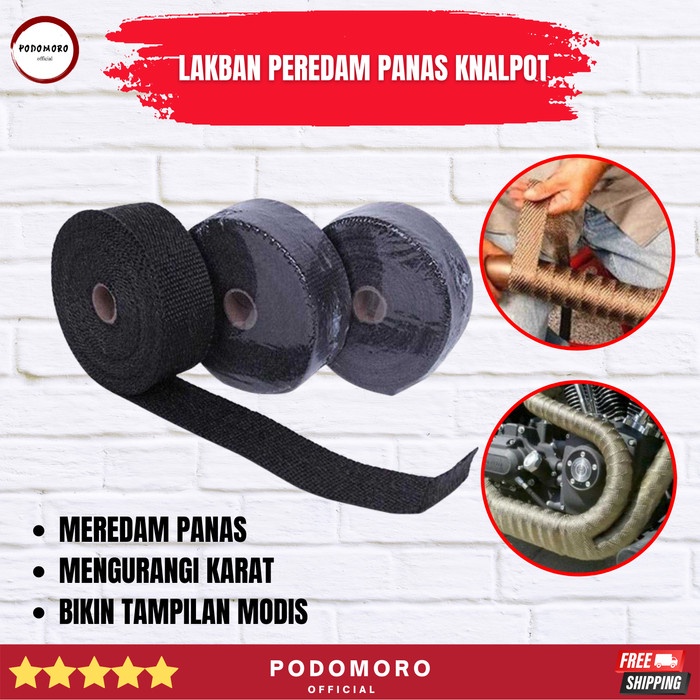 

kurniacollection09_id Promo Terbaru Isolasi Tape Lakban Peredam Panas Knalpot GEONYIEEK Exhaust Wrap - Hitam