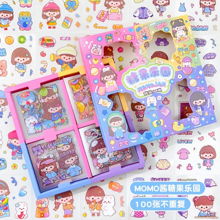 

100 Lembar Stiker Waterproof Sticker Botol Tumbler - Momojan Bunny