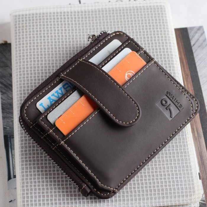 

[Promo]New Dompet kulit asli | dompet kartu tipis crazy horse -ISHIYA VETO- - Cokelat