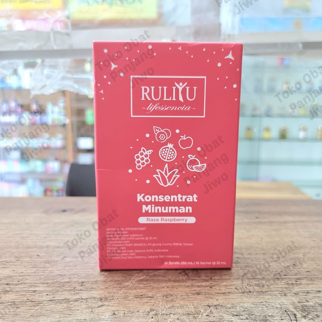RULIYU Konsentrat Raspberry Minuman Kesehatan KULIT isi 10 sachet @ 25 ml/sachet