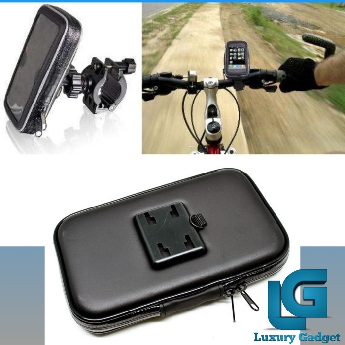 HOLDER HP HANDPHONE SEPEDA MOTOR TERBAIK WATERPROOF ANTI AIR MALING