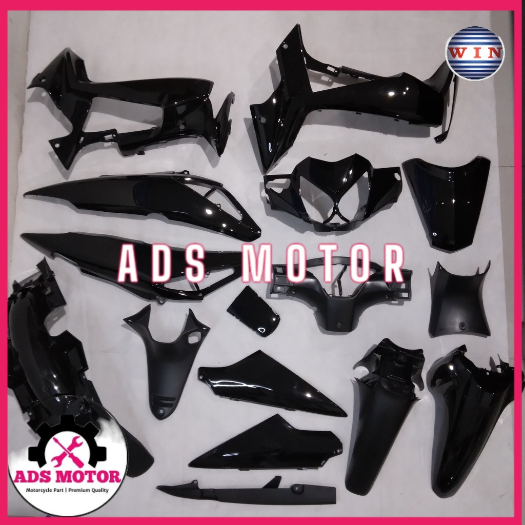 Full Body Supra X 125 Lama Hitam 2004 2005 2006 WIN | complete set bodi kasar halus motor honda orig
