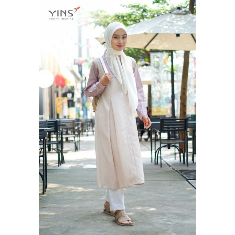 Midi Dress Tunik Wanita Terbaru 2023 Yins Nibras Bahan Tweeny mix Corven IMD 07