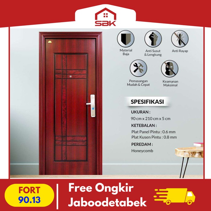 Pintu Kamar Pintu Utama Baja 90x210 Fortress 90.13