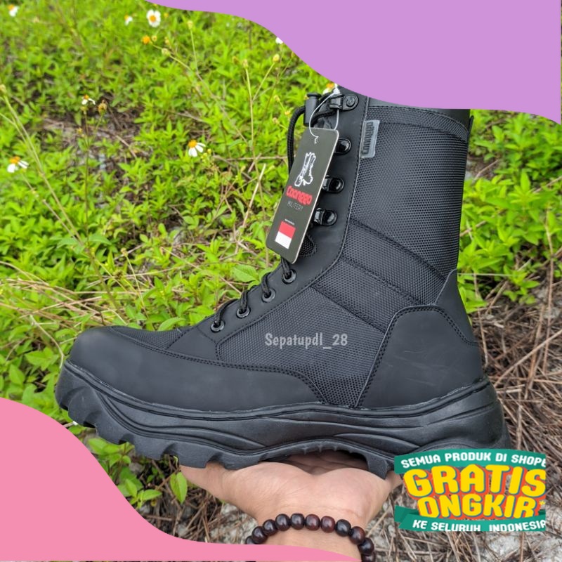 Sepatu pdl tni ad model weba jatah pembagian safety boots ujung besi terbaru original caanggo/ ungu 