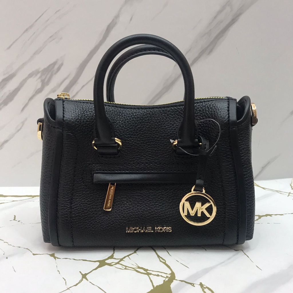 Michael Kors Carine Satchel XS in Black Leather