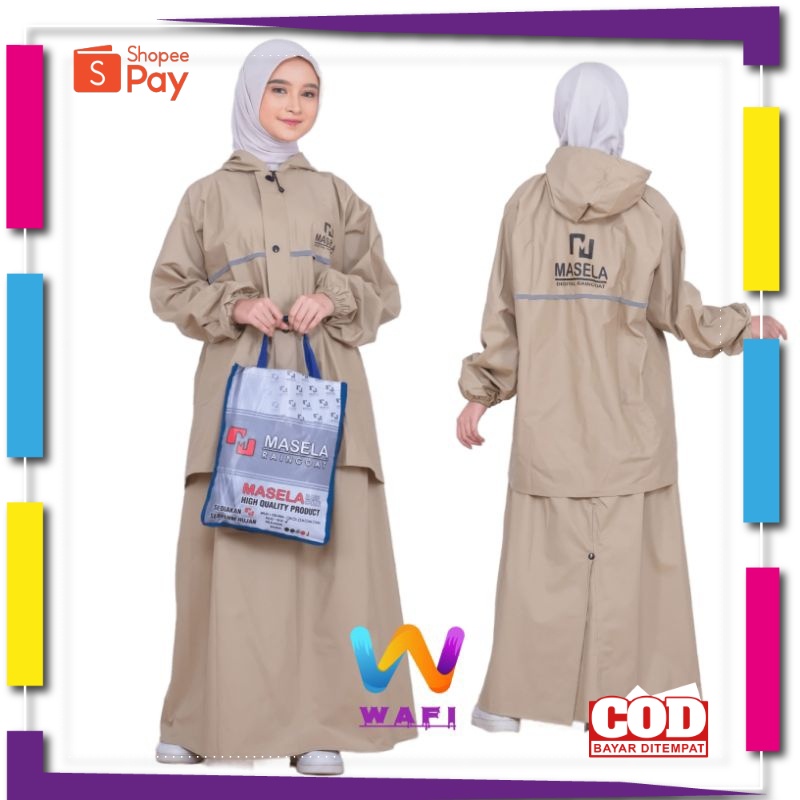 PREMIUM BAHAN TEBAL // Jas Hujan Masela Rok Mantel Hujan Setelan Wanita Dewasa Anti Rembes
