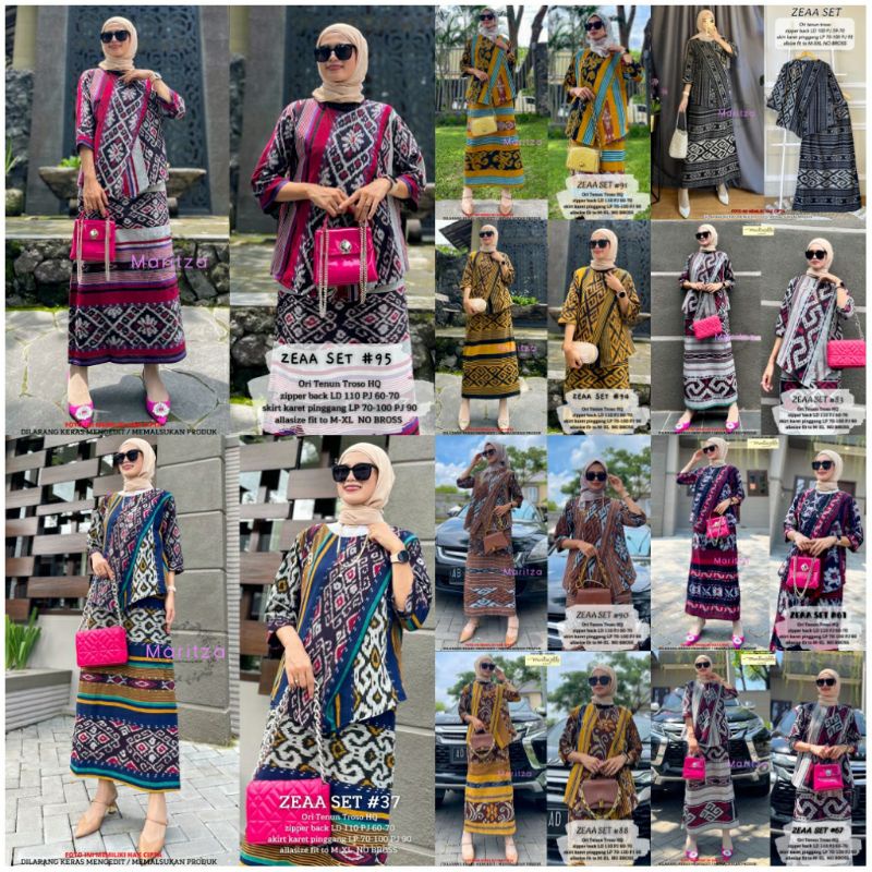 BAJU SETELAN WANITA ETNIK BATIK TENUN update 11.9 Set Rok ori Tenun Troso by Maritza / Zeaa ZEEA/ AL