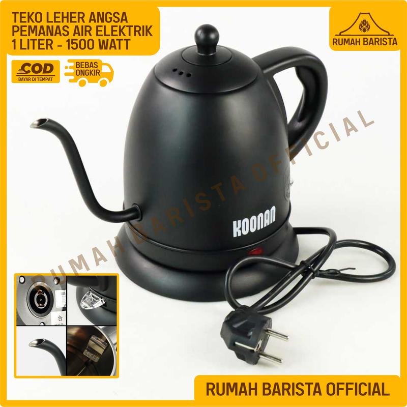 Ketel Leher Angsa Elektrik 1L 1500W Teko Pemanas Air Listrik - KOONAN Electric Pot Heater Coffee Tea
