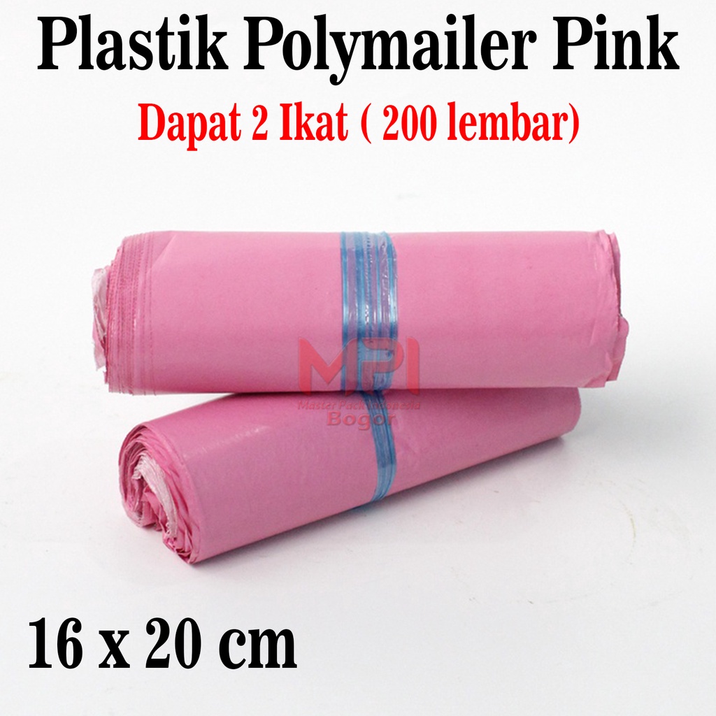 

2 IKAT [ 200 LEMBAR ] Plastik Polymailer Pink 16 x 20 cm - Packaging Kantong Amplop - Master Pack Indonesia Bogor