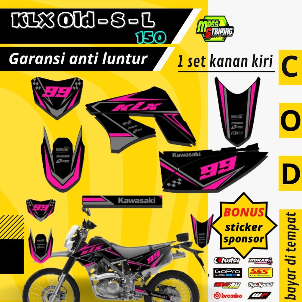 Striping Stiker Lis decal Motor trail KLX 150 LAMA KLX OLD - KLX S / KLX L semi fullbody