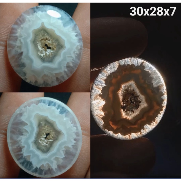 Natural Batu Akik Kristal Motif Gambar Teori Big Bang Alam Raya Antik