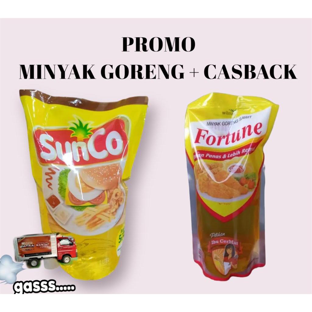 

MINYAK GORENG SUNCO 2LT / FORTUNE1LTX2 + CASHBACK (KEDIRI JATIM)