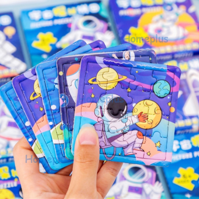 HomePlus Mainan Edukasi Puzzle Box Mini Karakter Momo Korea 1 Box isi 2 Puzzle Mini Jigsaw Puzzle Astronot Ide Bermain Anak Aktifitas Anak