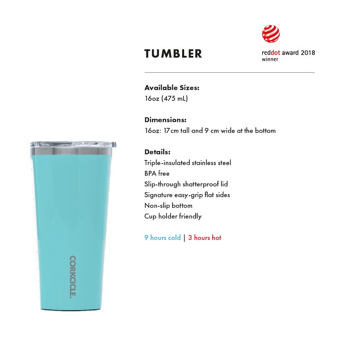 CORKCICLE® Tumbler 16oz - Unicorn Magic Sparkle Pixie Dust