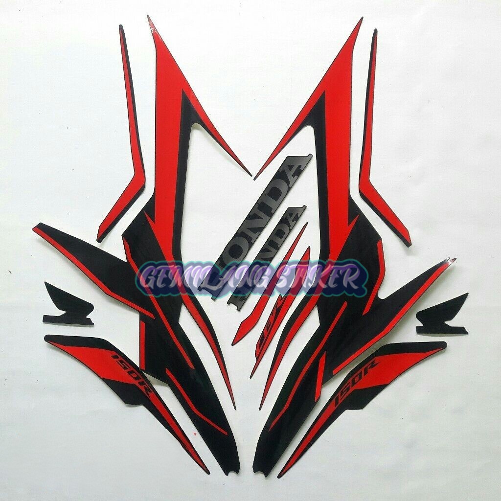 Original Asli Striping Decal Polet Sticker Honda CBR 150r 2022 abs full hitam merah stiker motor bod
