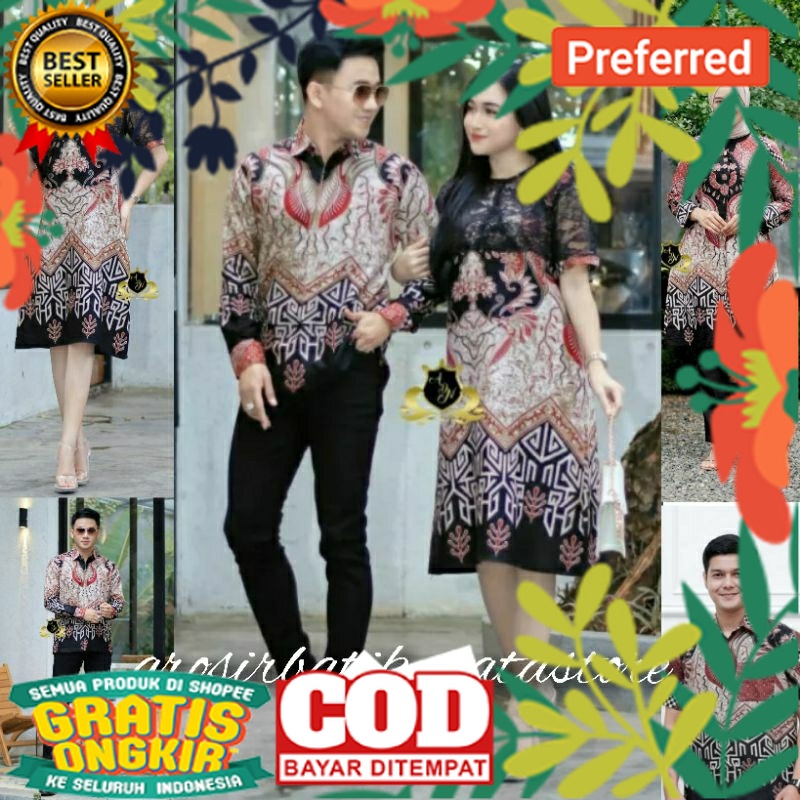 COUPLE DRESS TUNIK GHANIA | COUPLE DRESS BROKAT KOMBINASI BATIK TERBARU 2023// MODEL TERBARU TERKINI