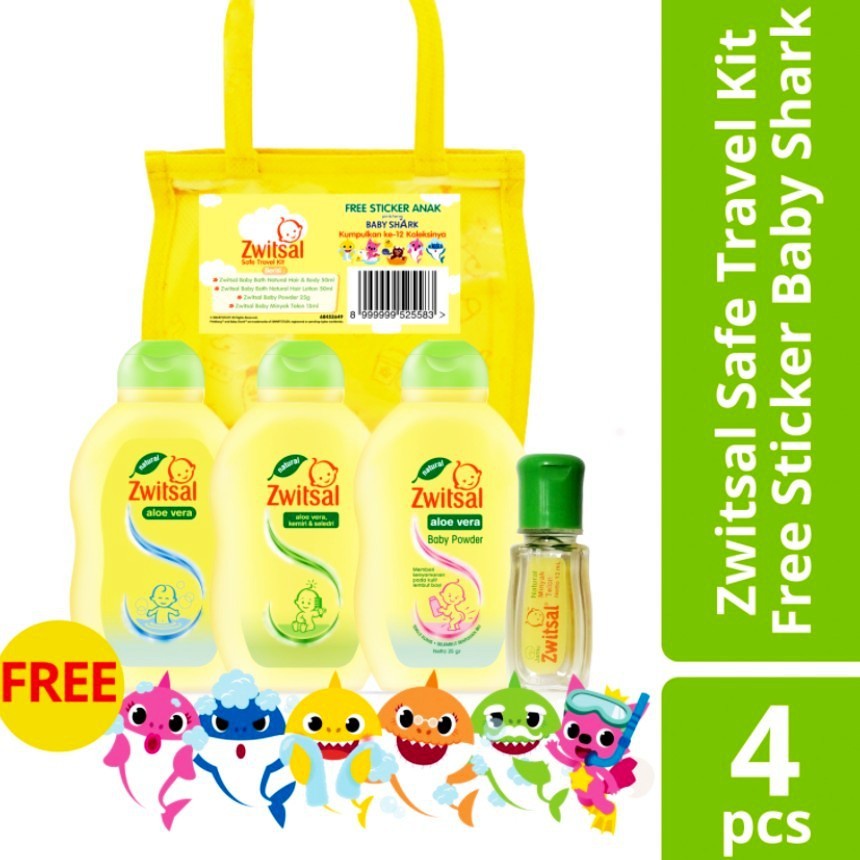 Zwitsal Baby Mini Travel Pack / Zwitsal Travel Pack + Free Baby Shark Mask - Peralatan Travel Bayi |