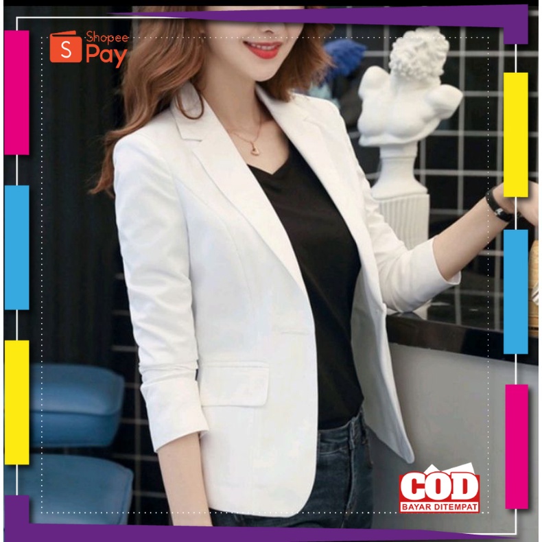 PREMIUM KOREAN STYLE / Blazer putih/Jas apoteker/Jas wanita