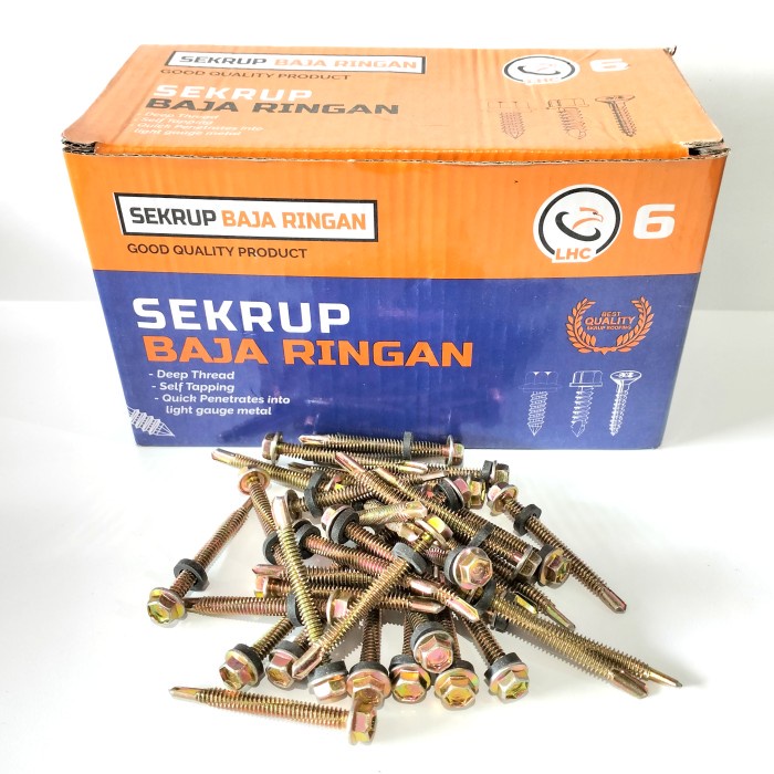 Skrup Roofing / Baut Baja Ringan LHC 12 x 50mm Isi 300pcs