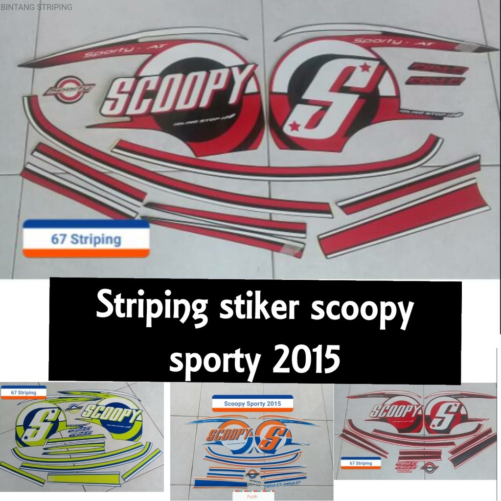 stiker Sticker Striping Motor Honda Scoopy Sporty 2015