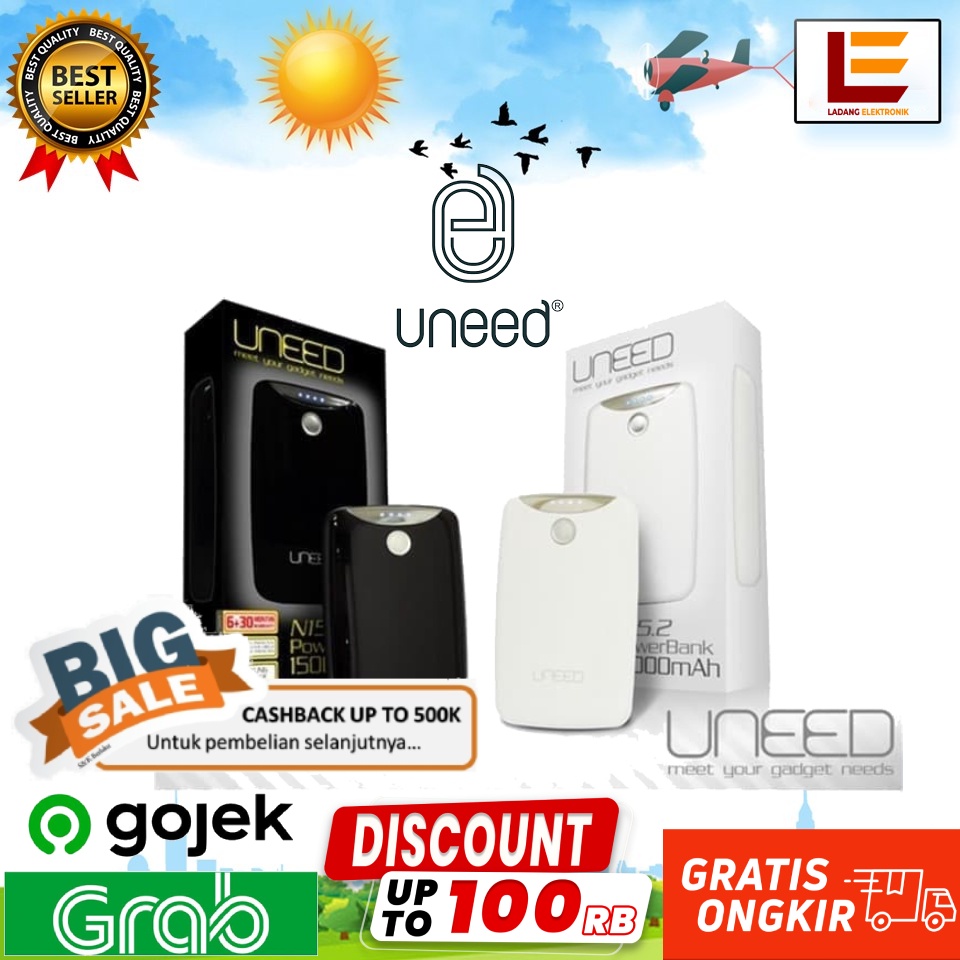 Powerbank Uneed 15000 Mah / 15.000mah/ Power Bank Uneed