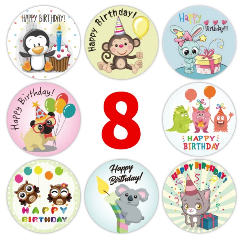 

10pcs 3.8cm Sticker Birthday Ultah Ulang Tahun Kado Gift Box Kartu Ucapan Sticker ultah stiker