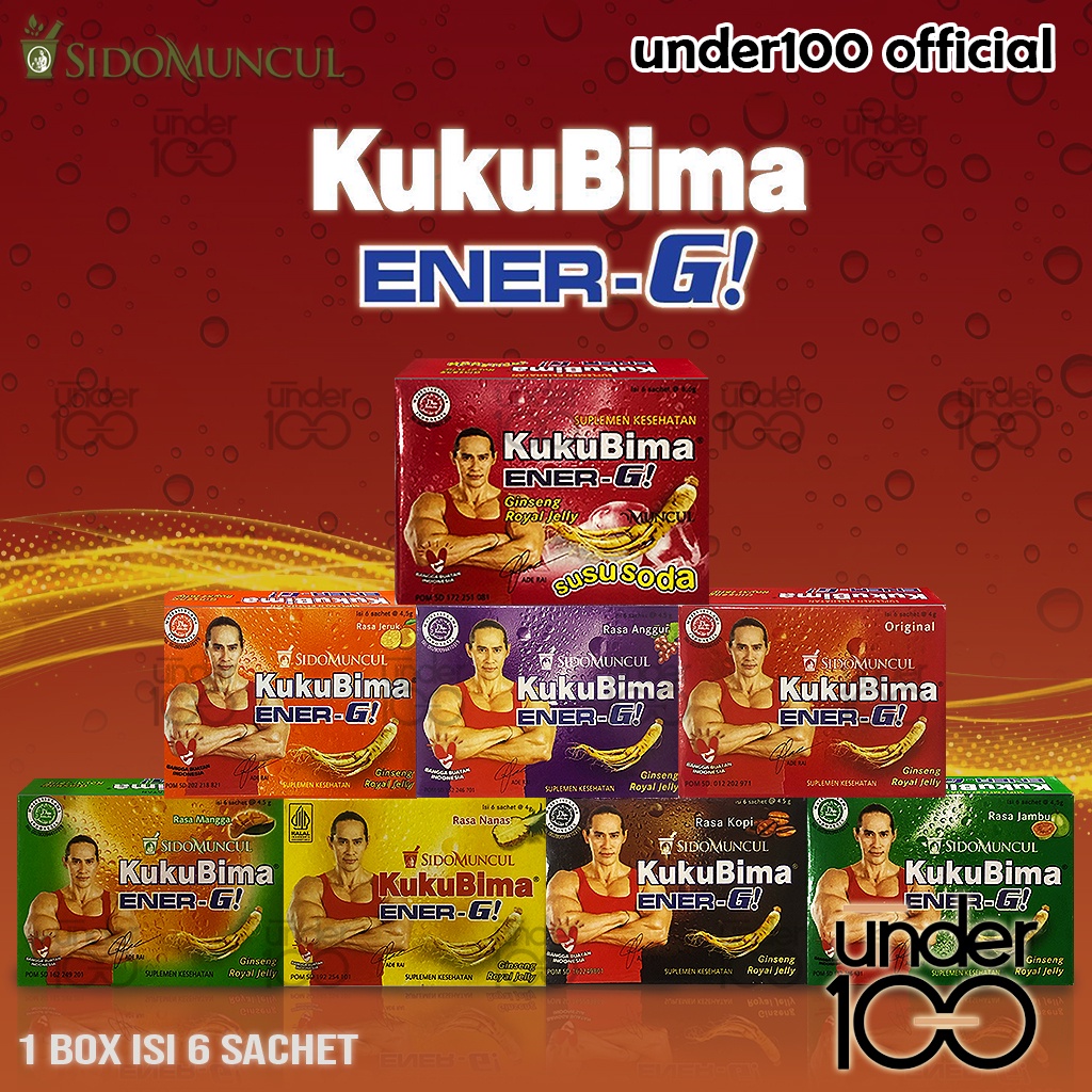 

❤ Under100 ❤ Sidomuncul Kukubima Ener-G All Variant 1 Box Isi 6 Sachet | Anggur | Jambu | Mangga | Jeruk | Nanas | Kopi | Susu Soda | Original | HALAL BPOM