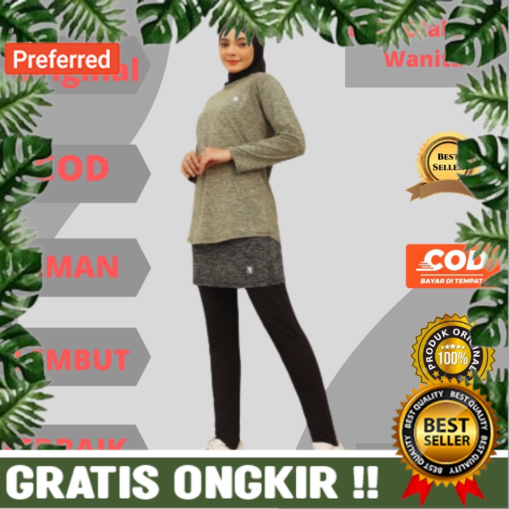 Baju Olahraga Wanita Tangan Panjang Sport Muslim Muslimah Kekinian Ukuran Jumbo Untuk Lari Jogging Y