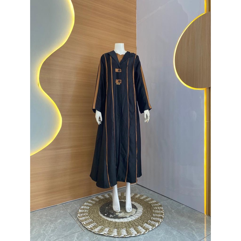 MAYRA DRESS - Gamis Crincle Premium Mix Brukat Malika/ Gamis Elegan Terbaru