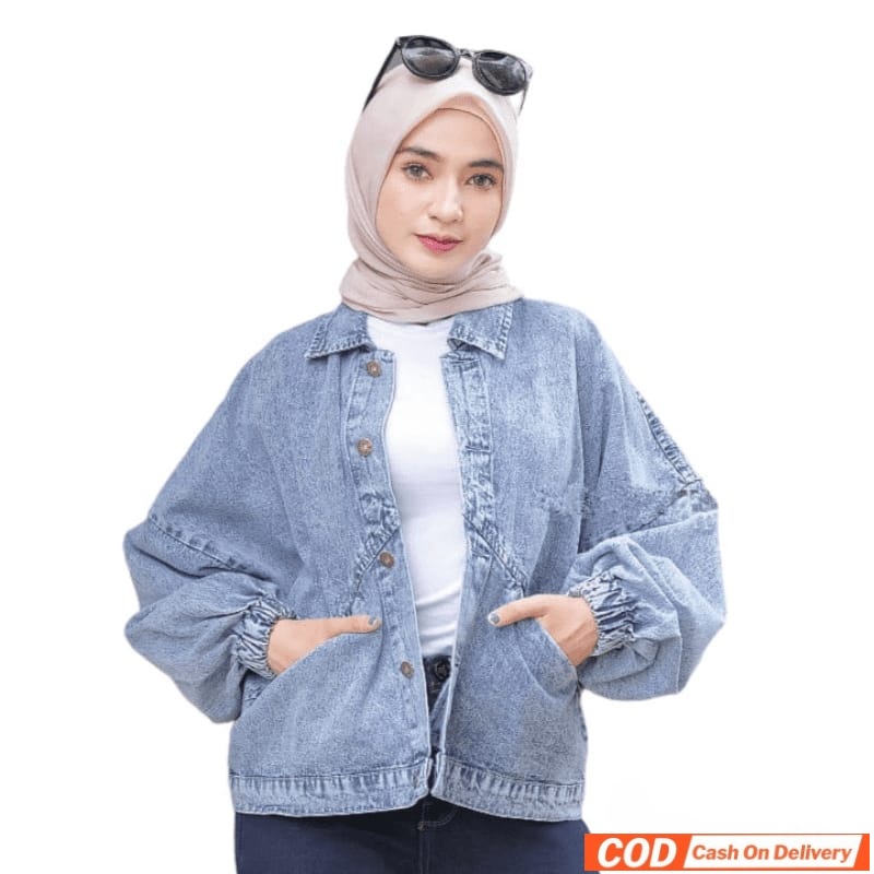 Jaket Jeans Oversize Wanita Masakini Korean Jins