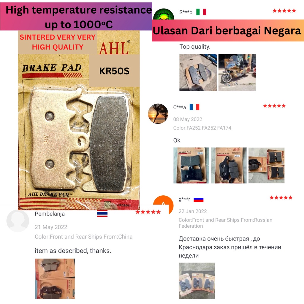 Kampas rem Pengganti untuk kaliper Brembo M4 P32 Pitch 100mm Universal M432 P32 Sintered