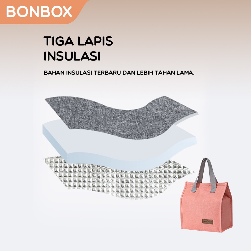 Tas Bekal Makan Portable Tas Lunch Box Tahan Panas ada Aluminium BLB30