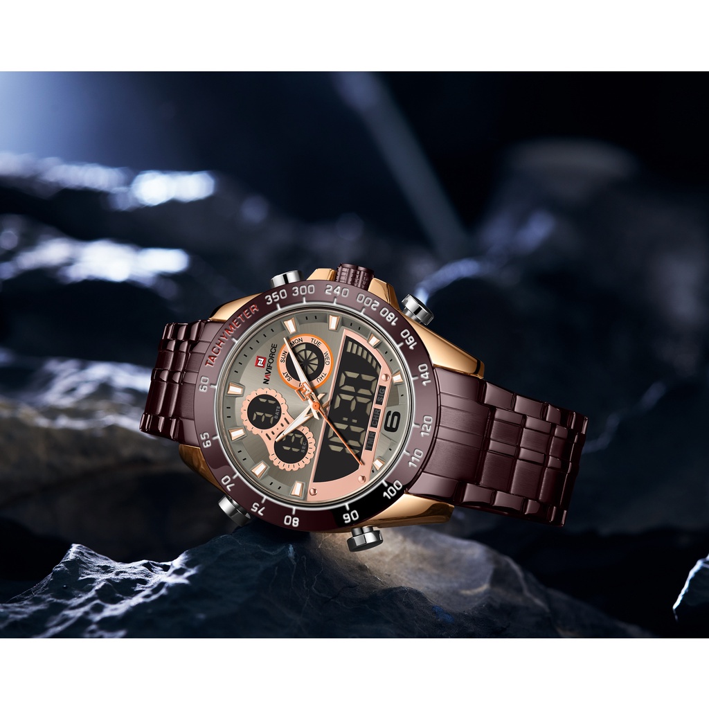 NAVIFORCE Jam Tangan Analog Pria NF-9188M - STAINLESS STEEL Strap
