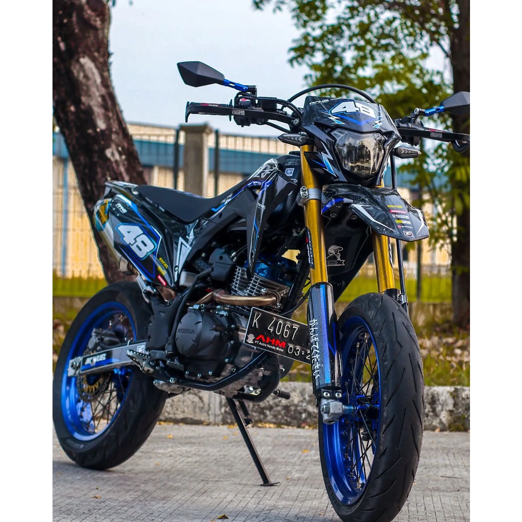 at454 decal crf biru hitam bagus keren custom