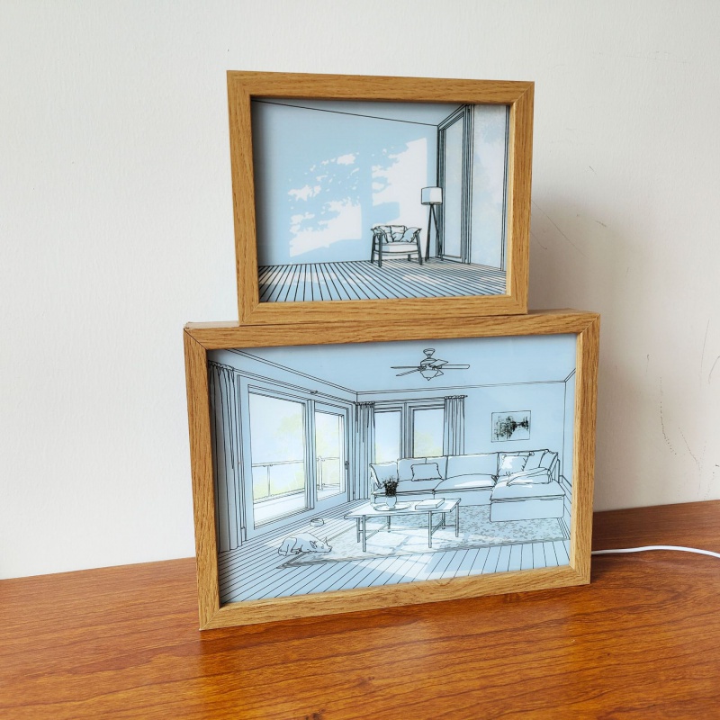 Bingkai lukisan/bingkai lampu malam, bingkai lukisan ringan/bingkai lukisan kreatif, dekorasi lampu 