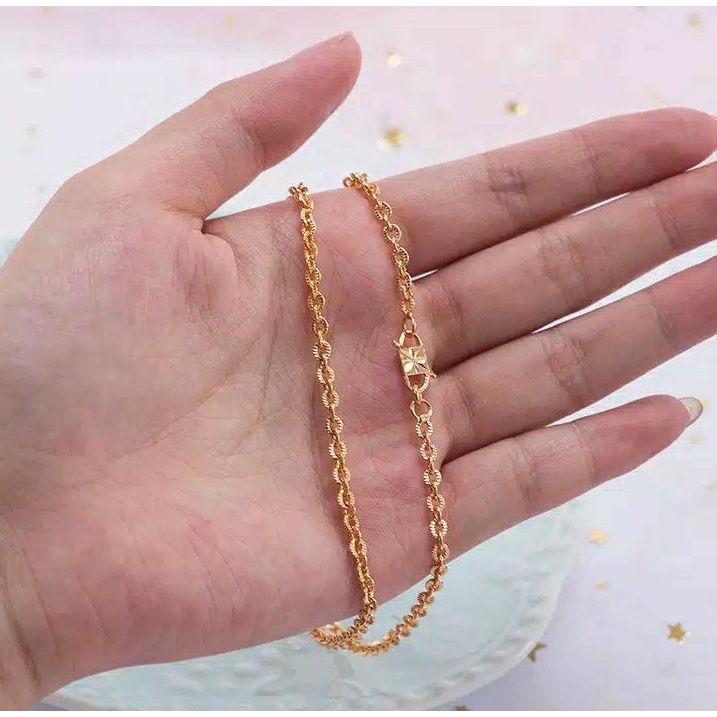 Kalung Titanium DONAT SINAR Kokot S ANTI KARAT TIDAK MUDAH LUNTUR