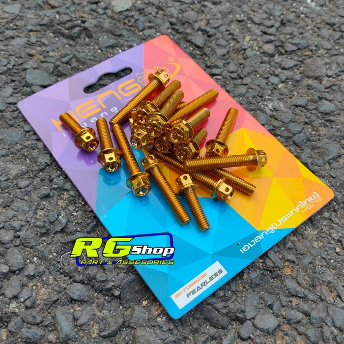 baut probolt stainless flower bak/blok mesin rx king/rxz heng thailand - gold