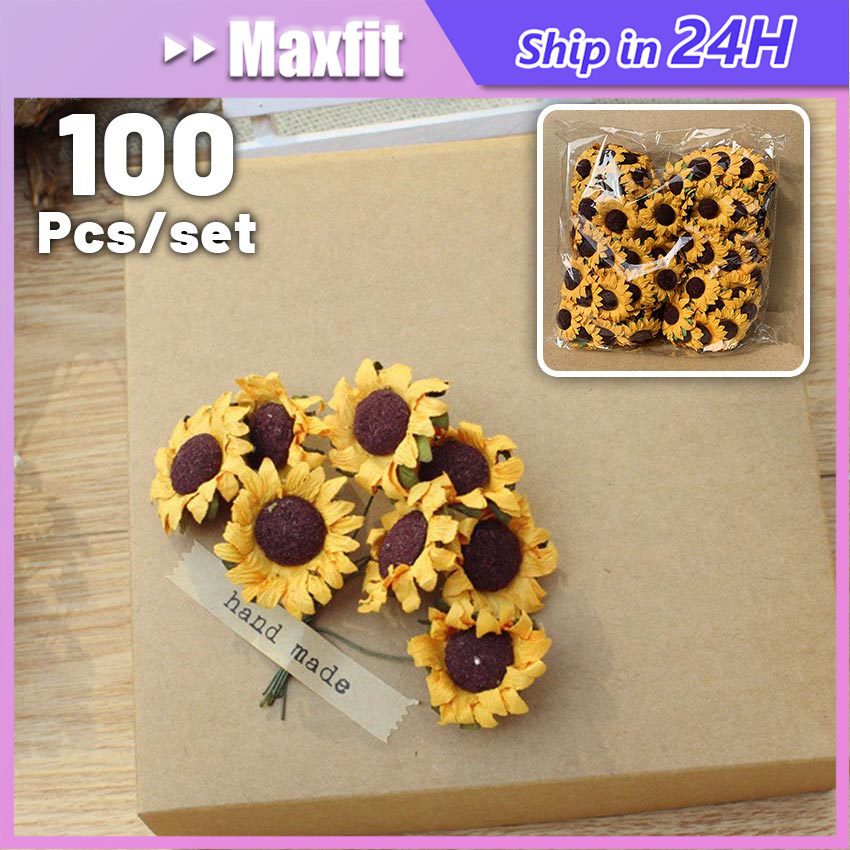 

100Pcs Kelopak Bunga Matahari Artificial Flower Bunga Kertas Mini Diy Craft Hiasan