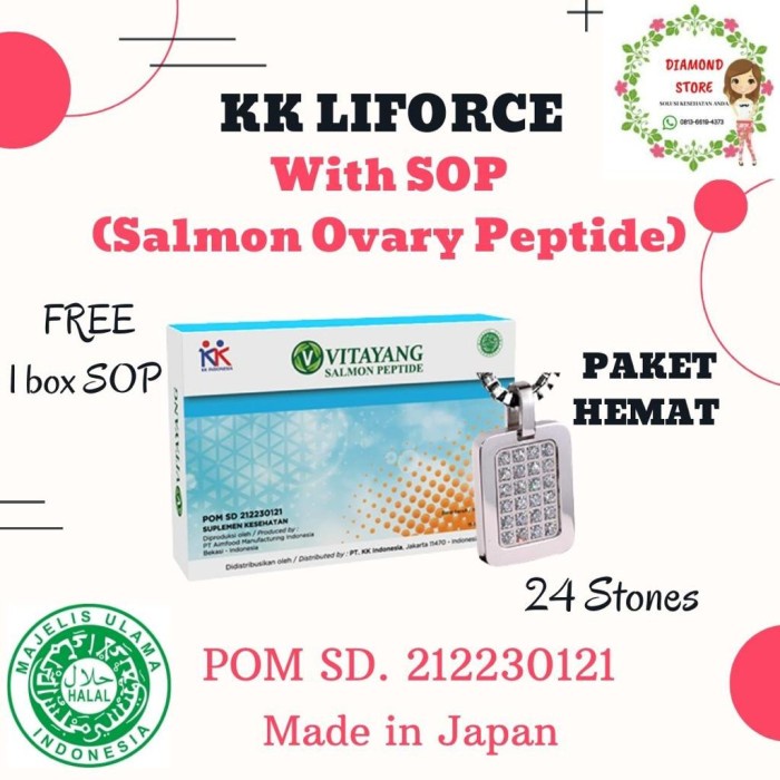 [ READY STOCK ] Kalung KK LIFORCE 24 Stones + FREE Vitayang SOP KK Indonesia